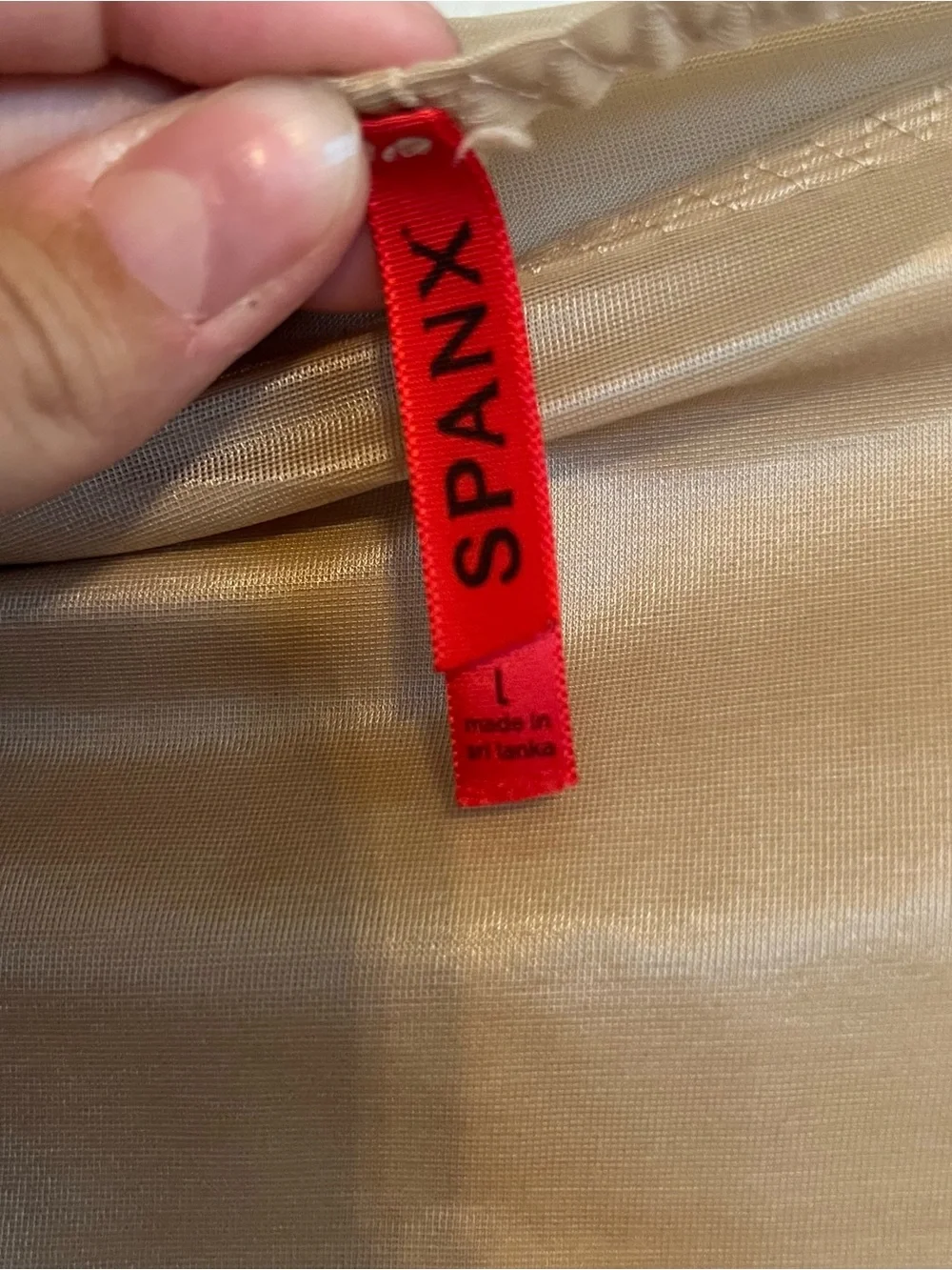 SPANX Women’s Beige Skinny Britches Shape Shorts Size L Mid Thigh Shapewear